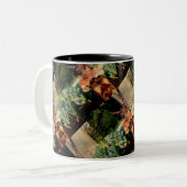 Doberman met konijn tweekleurige koffiemok (Voorkant links)