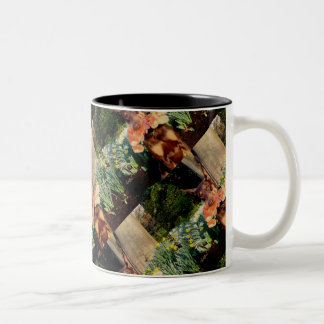 Doberman met konijn tweekleurige koffiemok