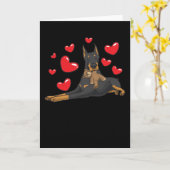 Doberman met opgezette dieren kaart (Gele Bloem)