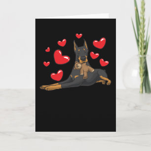 Doberman met opgezette dieren kaart