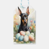 Doberman met paaseieren cadeaulabel (Achterkant)
