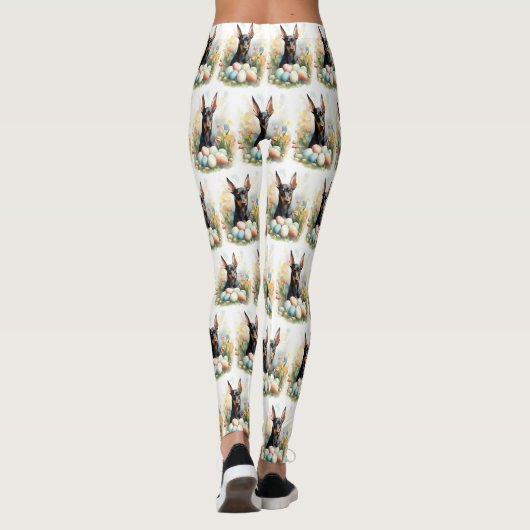 Doberman met paaseieren leggings (Achterkant)