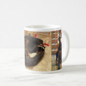 Doberman met puppy koffiemok (Voorkant rechts)