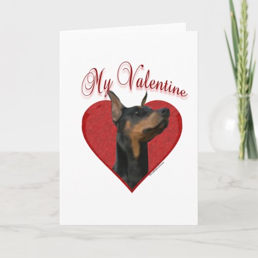 Doberman Mijn Valentijn Feestdagen Kaart (Voorkant)