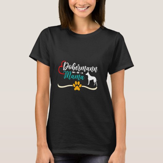 DOBERMAN MOEDER Dobie Hond Moeder Dobermann Hond V T-shirt (Voorkant)