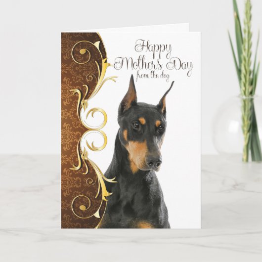Doberman Moederdag Kaart (Voorkant)