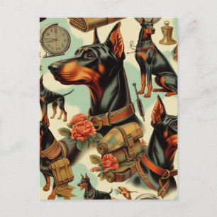 Doberman naadloos schilderen Briefkaart