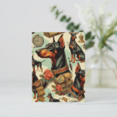 Doberman naadloos schilderen Briefkaart (Staand voorkant)