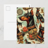 Doberman naadloos schilderen Briefkaart (Voorkant / Achterkant)