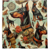 Doberman naadloos schilderen Douchegordijn (Voorkant)
