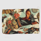 Doberman naadloos schilderen Golfhanddoek (Horizontaal)