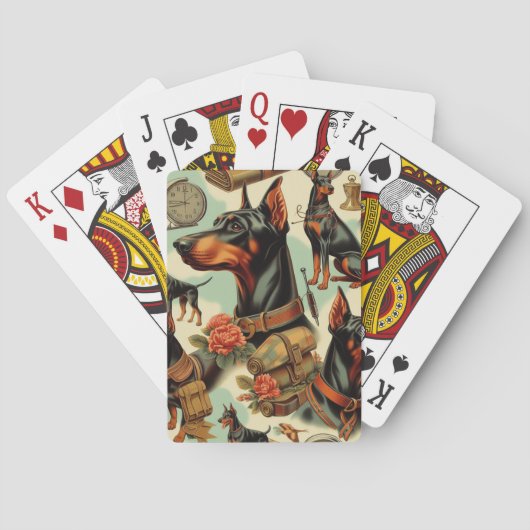  Doberman naadloos schilderen Pokerkaarten (Achterkant)