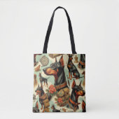  Doberman naadloos schilderen Tote Bag (Voorkant)