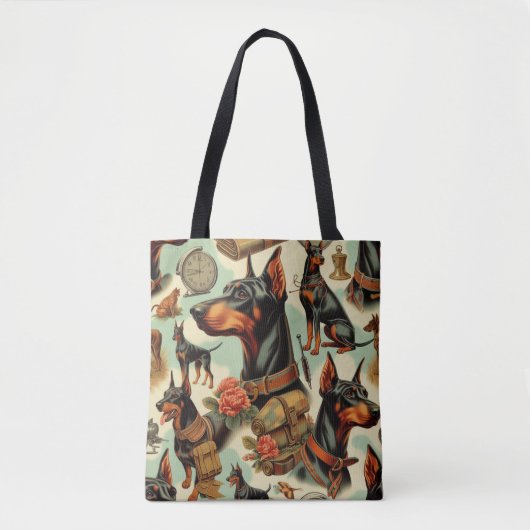 Doberman naadloos schilderen Tote Bag (Voorkant)