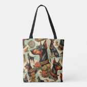 Doberman naadloos schilderen Tote Bag (Achterkant)