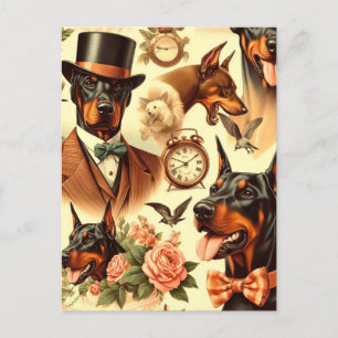 Doberman naadloze illustratie Briefkaart