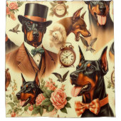 Doberman naadloze illustratie Douchegordijn (Voorkant)