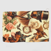  Doberman naadloze illustratie Golfhanddoek (Horizontaal)