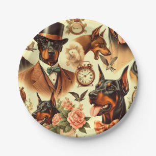  Doberman naadloze illustratie Papieren Bordje
