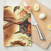  Doberman naadloze illustratie Theedoek (Quarter Fold)