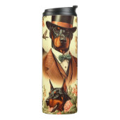 Doberman naadloze illustratie Thermosbeker (Gedraaid links)
