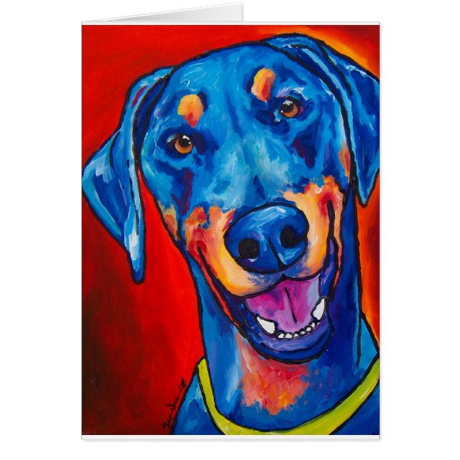 Doberman (natuurlijk zwart en geelbruin) (Voorkant)