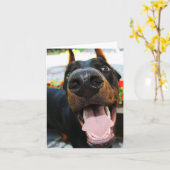 Doberman Note Kaart (Gele Bloem)