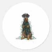 Doberman Nscher Christmas I'm Fine Everything Is F Ronde Sticker (Voorkant)