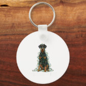Doberman Nscher Christmas I'm Fine Everything Is F Sleutelhanger (Voorkant)