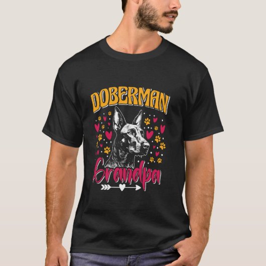 DOBERMAN OMA HOND Opa Dobermanns Grootvaders T-shirt (Voorkant)