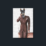 Doberman op telefoon canvas afdruk<br><div class="desc">Gezelschapsdieren</div>
