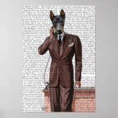 Doberman op telefoon poster (Voorkant)