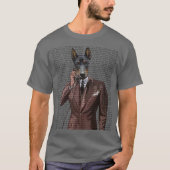 Doberman op telefoon t-shirt (Voorkant)