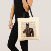 Doberman op telefoon tote bag (Voorkant (product))
