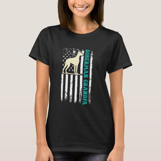 DOBERMAN OPA Hond Opa Dobermanns Opa's D T-shirt (Voorkant)