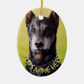 Doberman Ornament Personalized Dog Decoration (Voorkant)