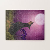 Doberman Paars Fantasy Orchids Dog Art Legpuzzel (Horizontaal)