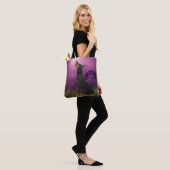 Doberman Paars Fantasy Orchids Dog Art Tote Bag (Op model)
