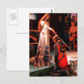 Doberman Pair - De colade Briefkaart (Voorkant / Achterkant)