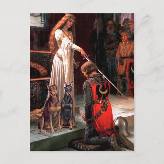 Doberman Pair - De colade Briefkaart (Voorkant)