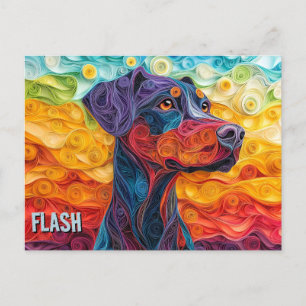Doberman Paper Quilling Art Dog Portrait Briefkaart