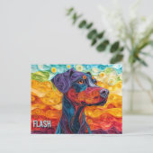 Doberman Paper Quilling Art Dog Portrait Briefkaart (Staand voorkant)