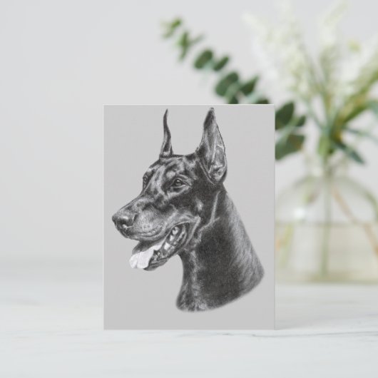 Doberman Pencil Drawing Briefkaart (Staand voorkant)