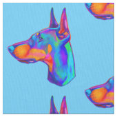 Doberman Pincher in kleuren Stof (Close Up)