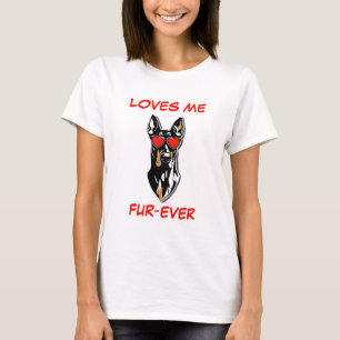Doberman Pincher Rode Hart-vormige Zonnebril T-shirt