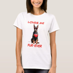 Doberman Pincher Rode Hart-vormige Zonnebril T-shirt