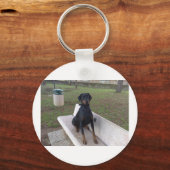 doberman pincher sit.png sleutelhanger (Voorkant)