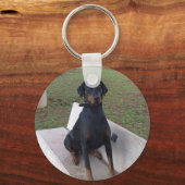 doberman pincher zittend sleutelhanger (Voorkant)