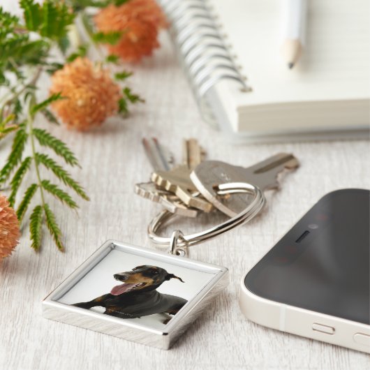 Doberman Pinscher 2 Sleutelhanger (Zijkant)