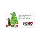 Doberman Pinscher - adres voor kerstbomen Etiket (Voorkant)
